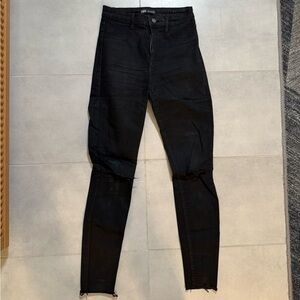 Zara Women's Black Ripped Skinny Jeans